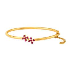 18KT GOLD AND RUBY BANGLE