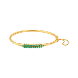 18KT GOLD AND EMERALD BANGLE