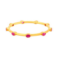 22KT GOLD AND RUBY BANGLE