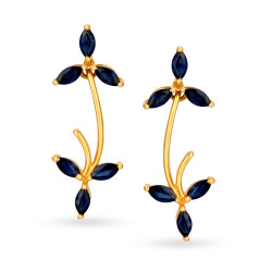 18KT GOLD SAPPHIRE DIAMOND STUD EARRINGS