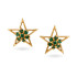 18KT GOLD EMERALD AND DIAMOND STUD EARRINGS