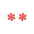 18KT RUBY FLORAL STUDS