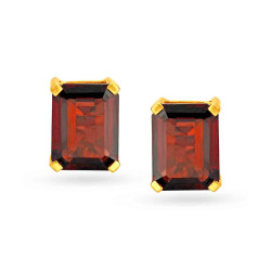 18KT GOLD AND DIAMOND RUBY STUD EARRINGS