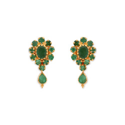 22KT GOLD EMERALD FLORAL DROPS