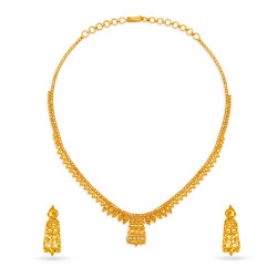 22KT GOLD NECKWEAR EARRINGS SET