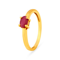 YELLOW GOLD RUBY FINGER RING