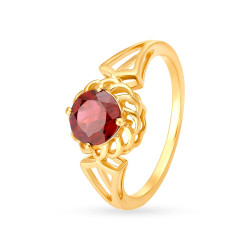 18KT GOLD AND RUBY FINGER RING